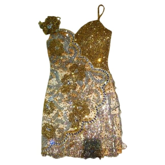 👑Work of art Swarovski Crystals Couture Pageant Prom One of a kind Custom Dress - Picture 6 of 12